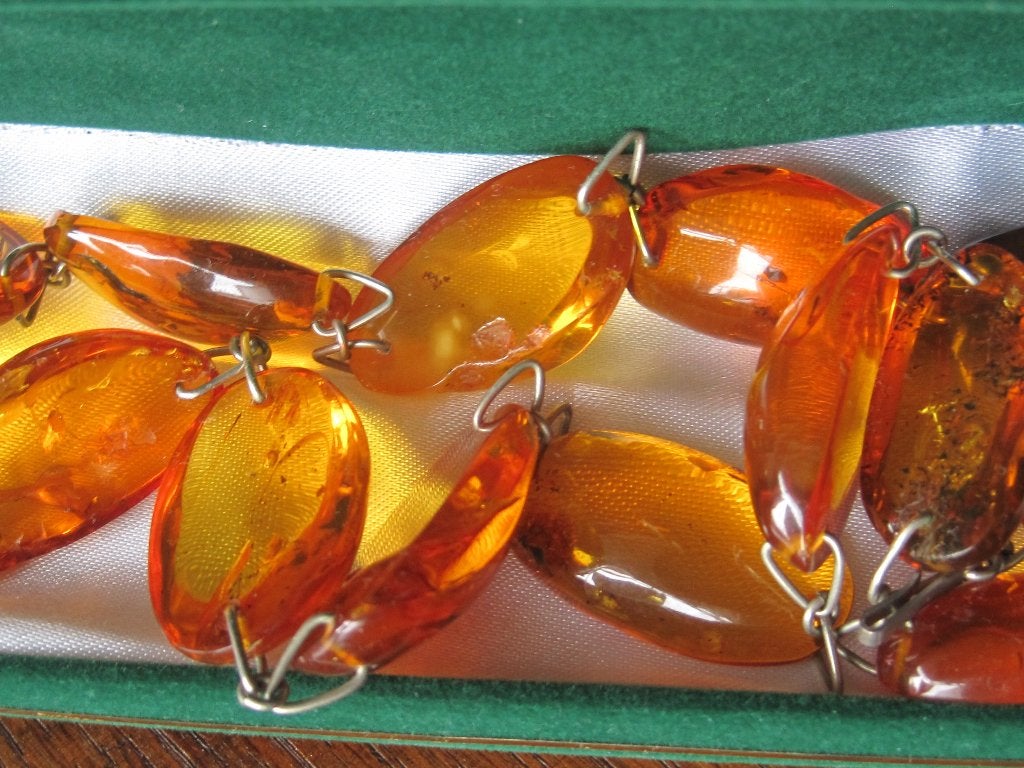 Barnsteen amber ketting collier vintage zeldzaam 61 cm, Sieraden, Tassen en Uiterlijk, Antieke sieraden, Ophalen, Overige materialen