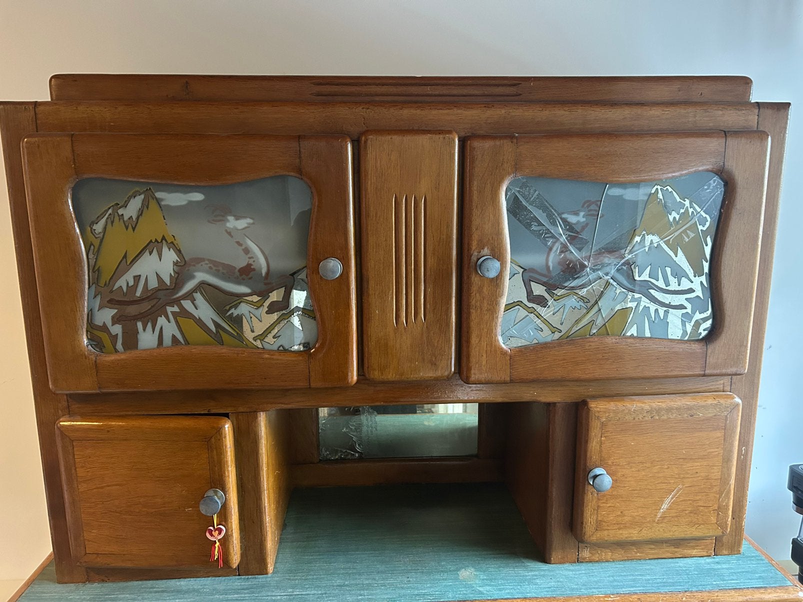 Antieke Franse buffet kast 1,24 breed 1,73 hoog, Ophalen