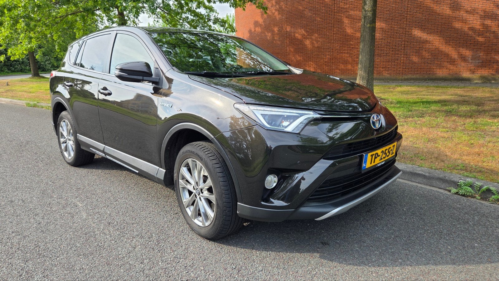 Toyota Rav4 2.5HYBRID 145KW 2WD CVT 2016 2016 Bruin, Auto's, Toyota, Automaat, Stof, Zwart, Bruin