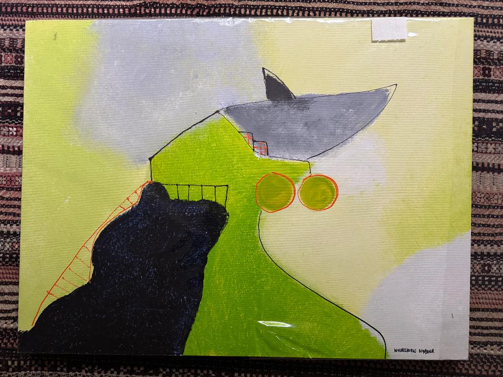 Schilderij Wilhelmien Nijboer (1954-2014) ‘Ship’, Ophalen of Verzenden