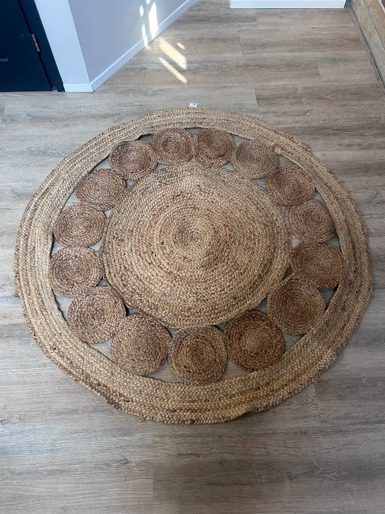 Vloerkleed, 100 tot 150 cm, Bruin, Rond, Ophalen of Verzenden