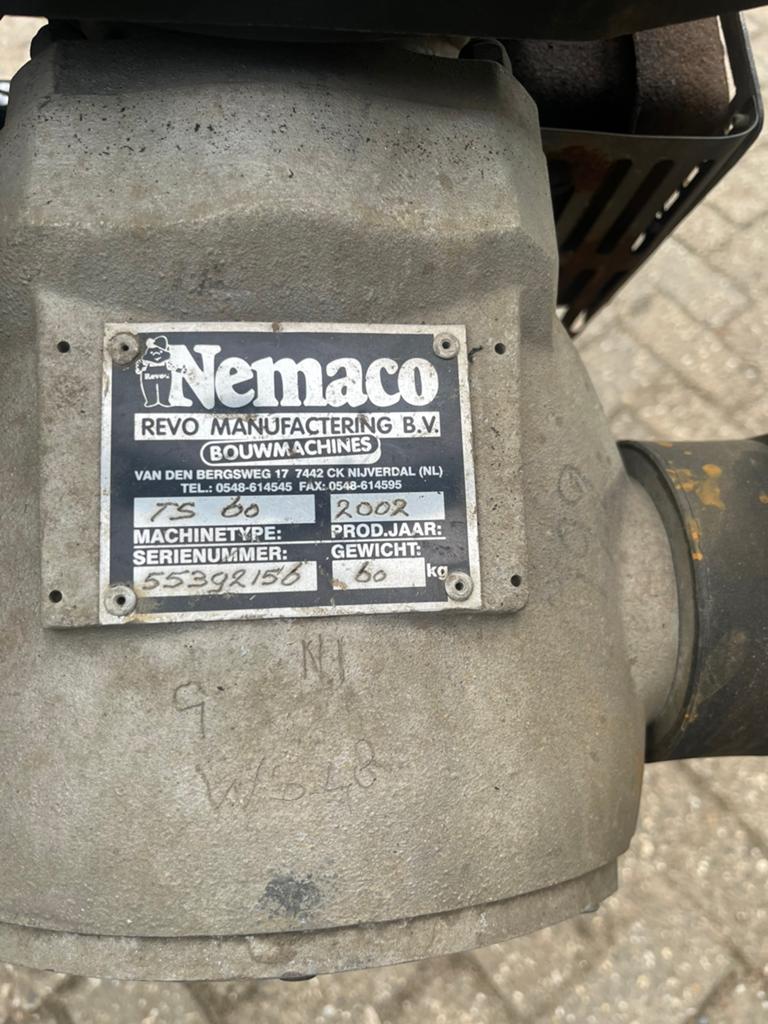 Nemaco T-60 Trilstamper - Bouwjaar 2002, 60 kg, Tuin en Terras, Waterpompen, Ophalen, Gebruikt, Info@wacker.nl, Overige typen