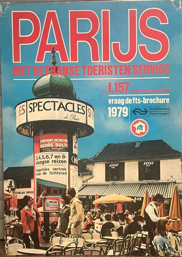 Reclame Poster '79 Parijs m. NS &. FTS:. Franse. Tour. Serv., Ophalen, Gebruikt, Auto's