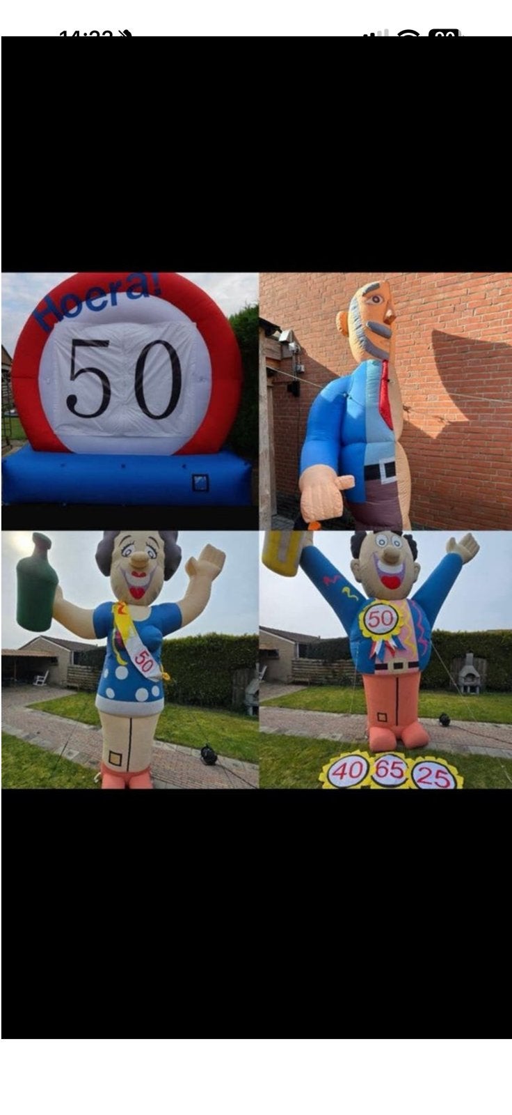Abraham Sarah halve Abraham opblaasbaar verkeersbord Te huur, Ophalen, Zo goed als nieuw, Abraham of Sarah