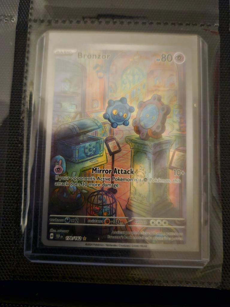 Pokemon Bronzor 170/162 Temporal Forces, Ophalen of Verzenden, Zo goed als nieuw, Losse kaart, Foil