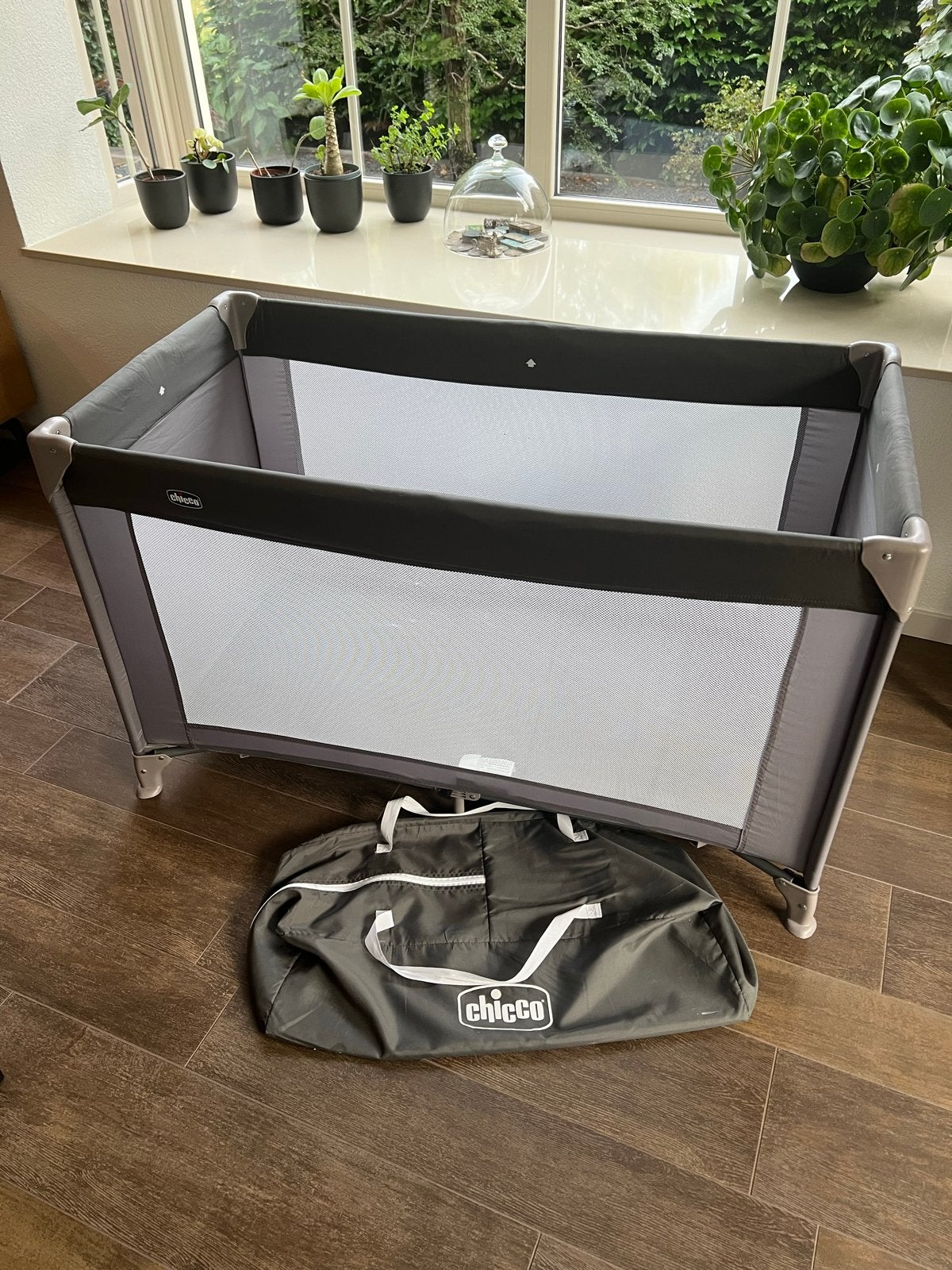 Chicco Goodnight Campingbedje - Donkergrijs, Ophalen, 190 cm of minder, Zo goed als nieuw, Eenpersoons