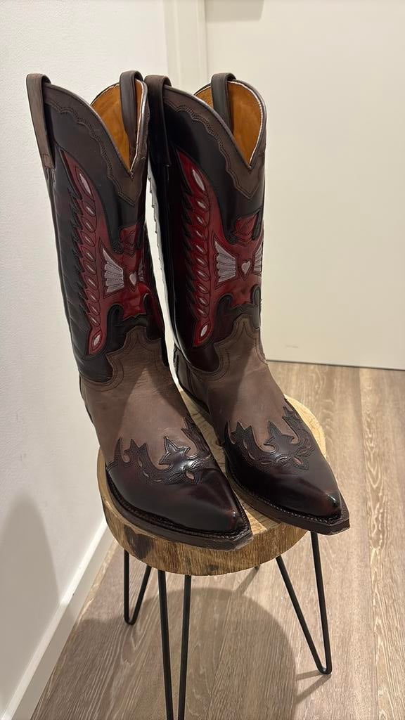 sendra boots cowboylaarzen mt 43 bruin met rood in schacht, Bruin, Verzenden, Boots, Zo goed als nieuw
