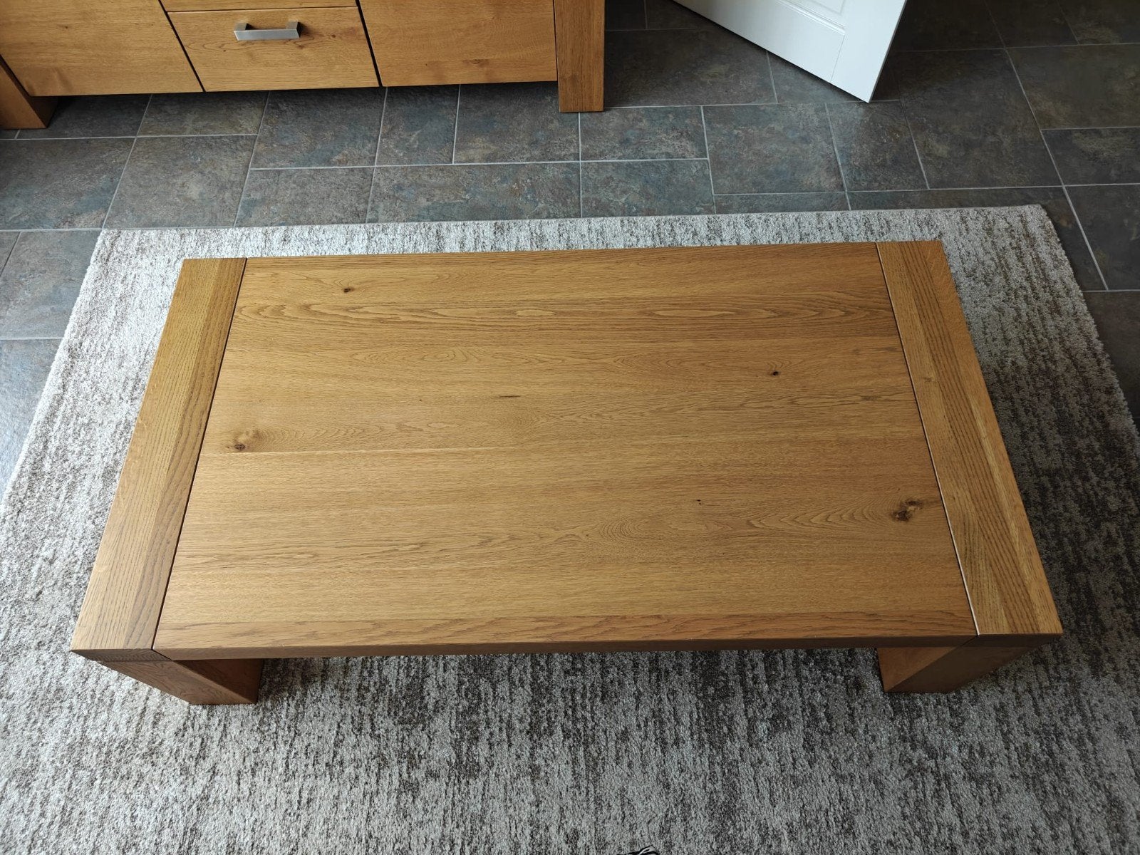 Te koop: Eiken salontafel (135x70x39), Ophalen, Rechthoekig, 100 tot 150 cm, 50 tot 100 cm