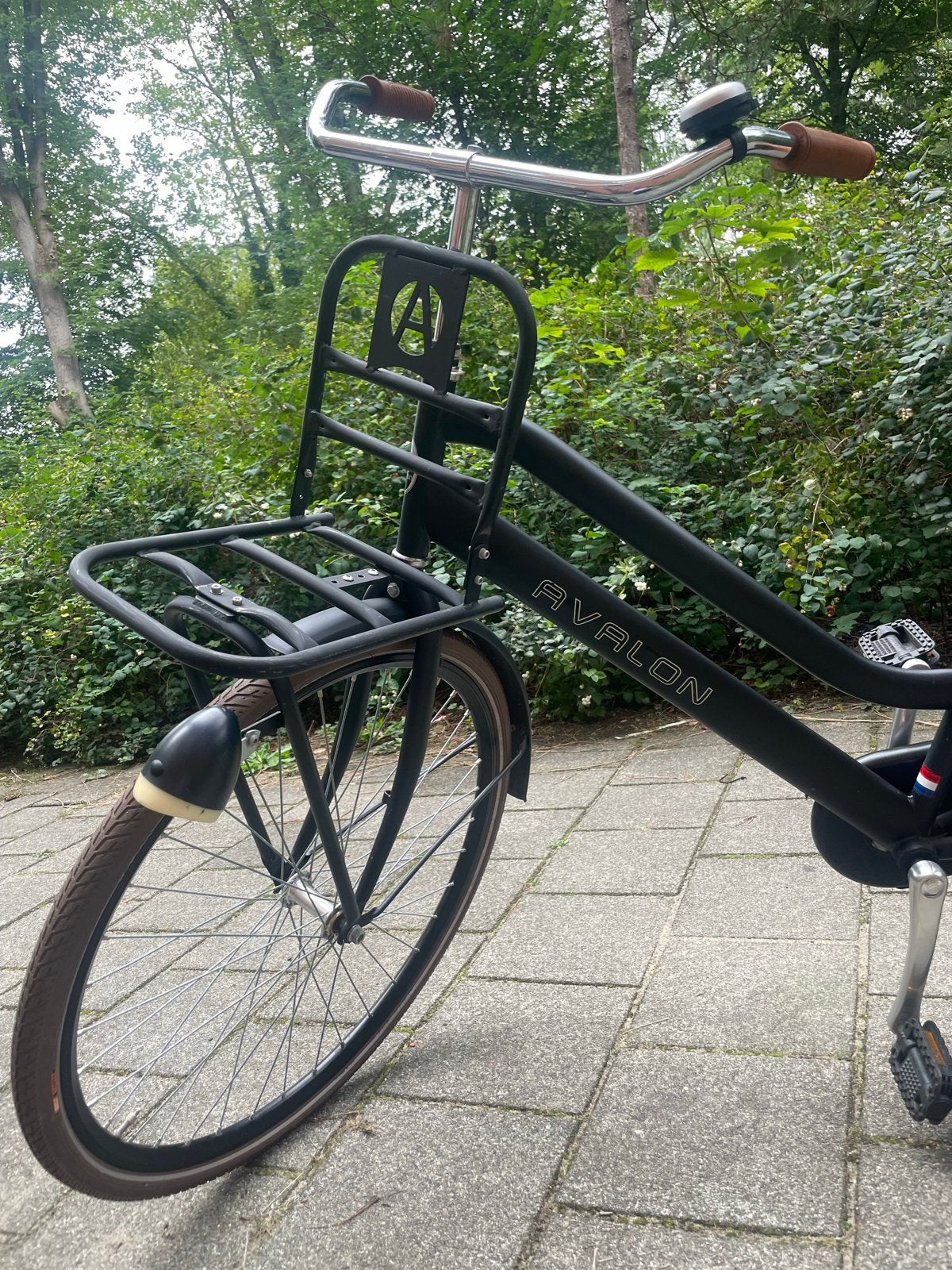 Avalon Transportfiets Dames - Mat Zwart met Bruine Details, Terugtraprem, Zo goed als nieuw, Ophalen, Overige merken