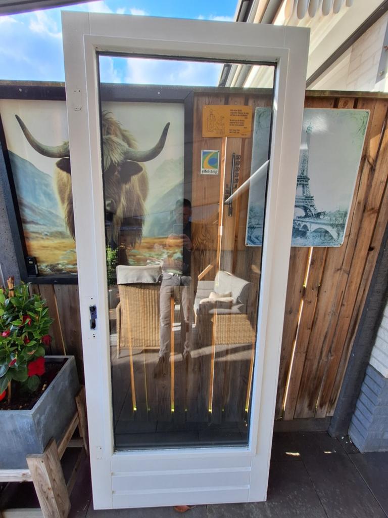 Buiten deur met glas, Doe-het-zelf en Verbouw, Deuren en Horren, Ophalen, Gebruikt, Buitendeur, 200 tot 215 cm