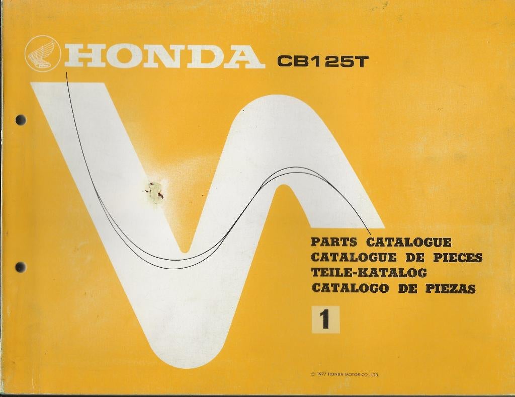 Honda CB125 T CB125 T2 CB125 Ta CB 125 Tb parts list, Ophalen of Verzenden, Honda