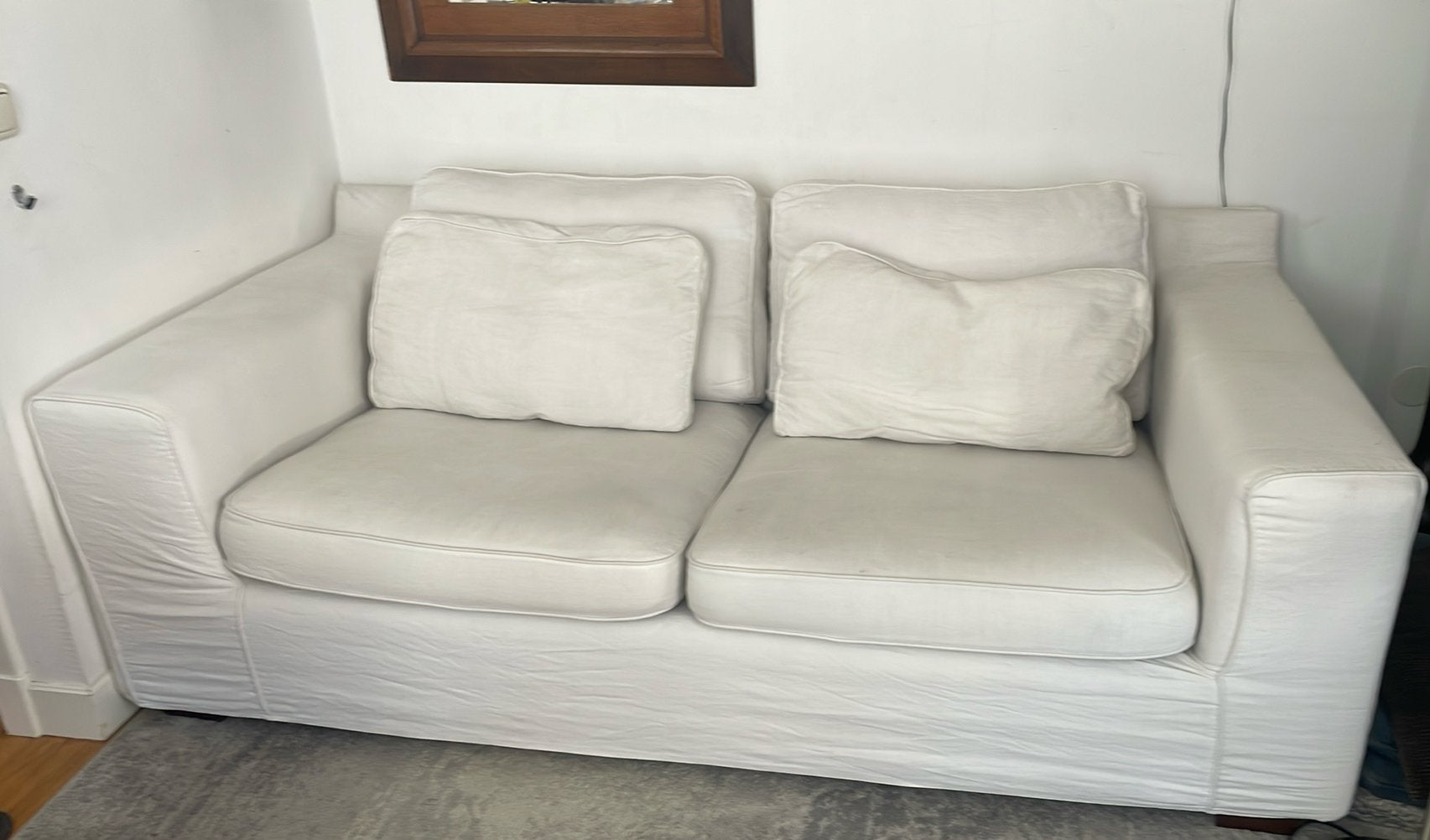 Bank met afneembare hoezen, Ophalen, Gebruikt, Tweepersoons, 75 tot 100 cm