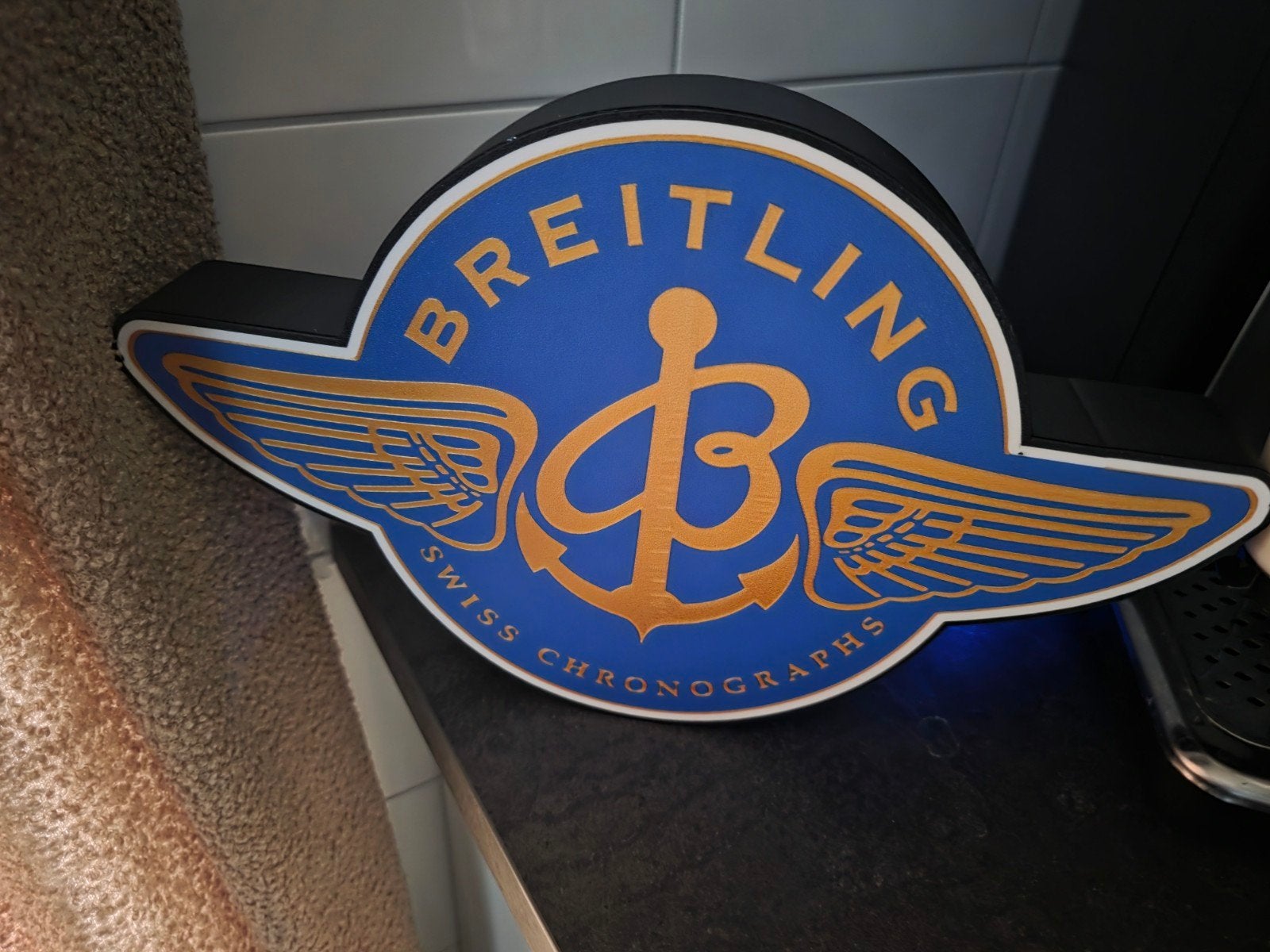 Breitling LED Lichtreclame - Uniek Decoratiestuk, Ophalen of Verzenden, Zo goed als nieuw