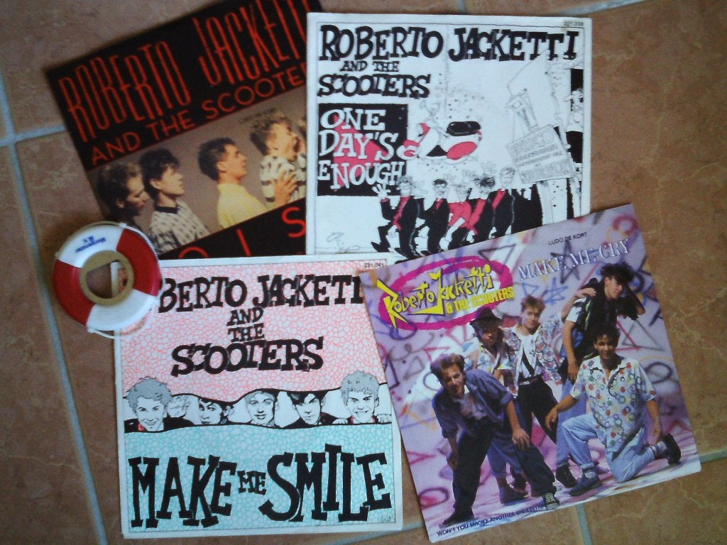 4 X vinyl- roberto jacketti/ scooters  8o, 7 inch, Ophalen of Verzenden, Zo goed als nieuw, Overige typen