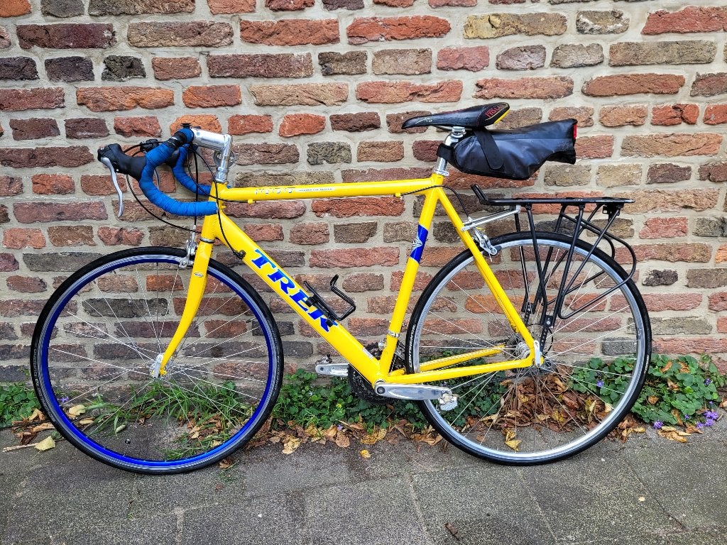 Racefiets TREK geel, Fietsen en Brommers, Fietsen | Heren | Sportfietsen en Toerfietsen, Gebruikt, Velgrem, Overige maten, 57 tot 61 cm