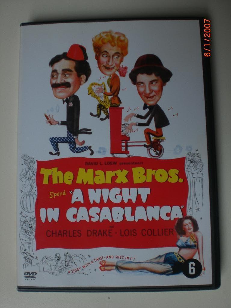 dvd A Night in Casablanca The Marx Bros. Lois Collier Sig Ru, Ophalen of Verzenden, Zo goed als nieuw, Komedie, 1940 tot 1960