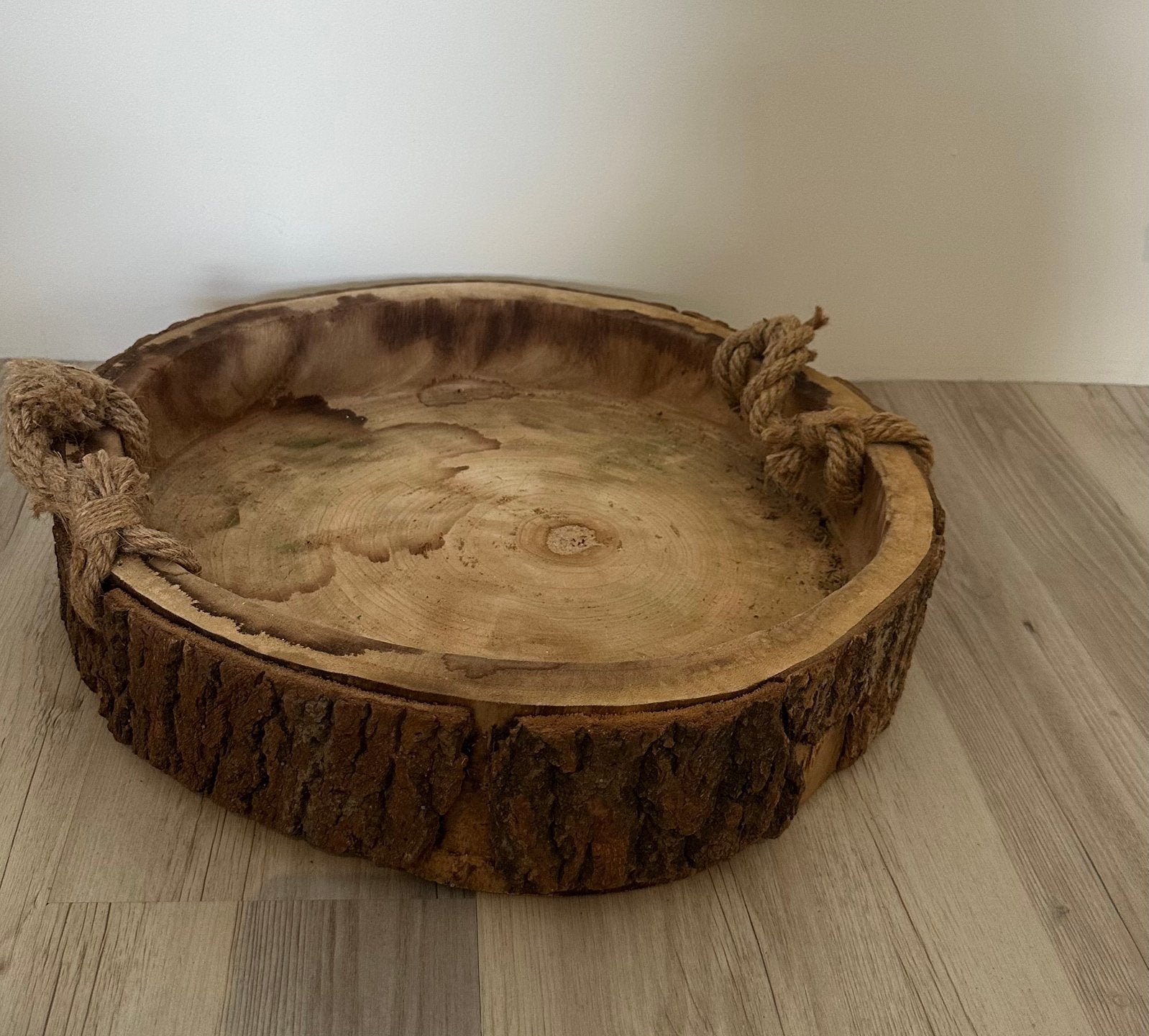 Boomstam dienblad 40 cm doorsnede!, Ophalen of Verzenden, Gebruikt, Rond, Hout