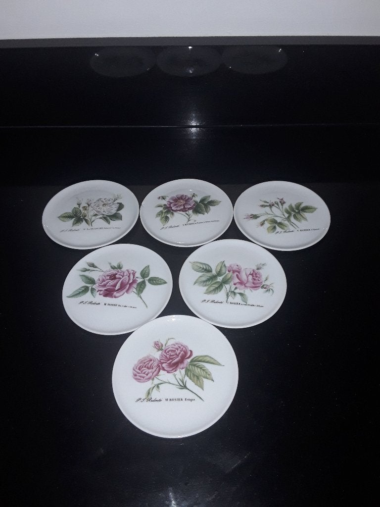 6 Hutschenreuther onderzetters Redoute met bloemen, Verzamelen, Verzenden, Zo goed als nieuw, Porselein, Overige typen
