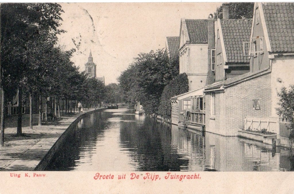 De Rijp, Groeten uit met Tuingracht. 7381, Ophalen of Verzenden, Voor 1920, Gelopen, Noord-Holland