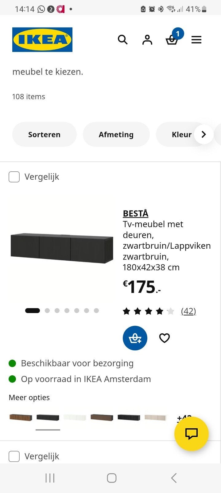 Ikea tv kast met zwarte deuren demontabele deuren, Ophalen, Zo goed als nieuw, 25 tot 50 cm, Minder dan 100 cm