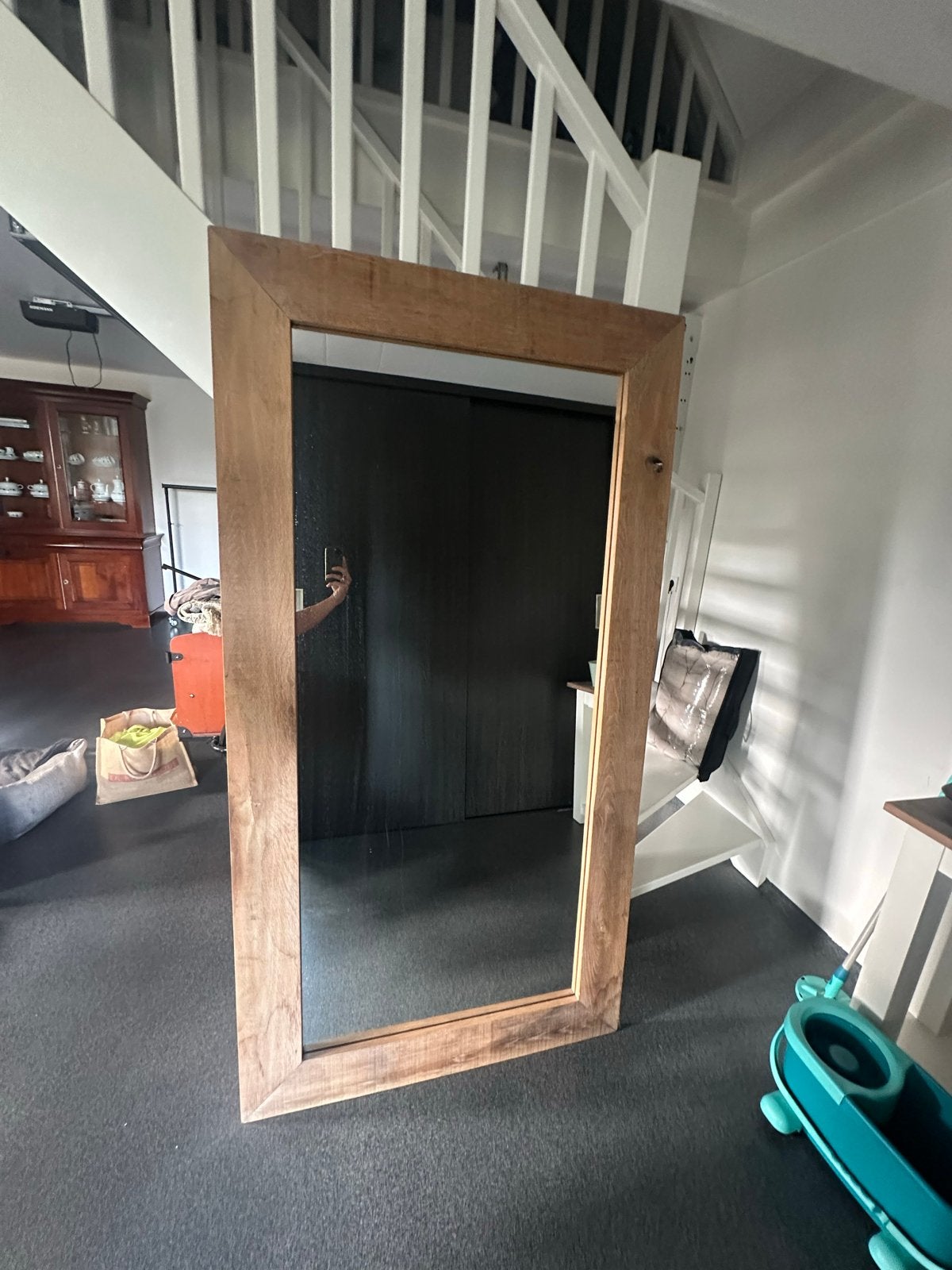 Prachtige eiken spiegel 190x98 cm, Huis en Inrichting, Ophalen, Gebruikt, 75 tot 100 cm, 150 tot 200 cm