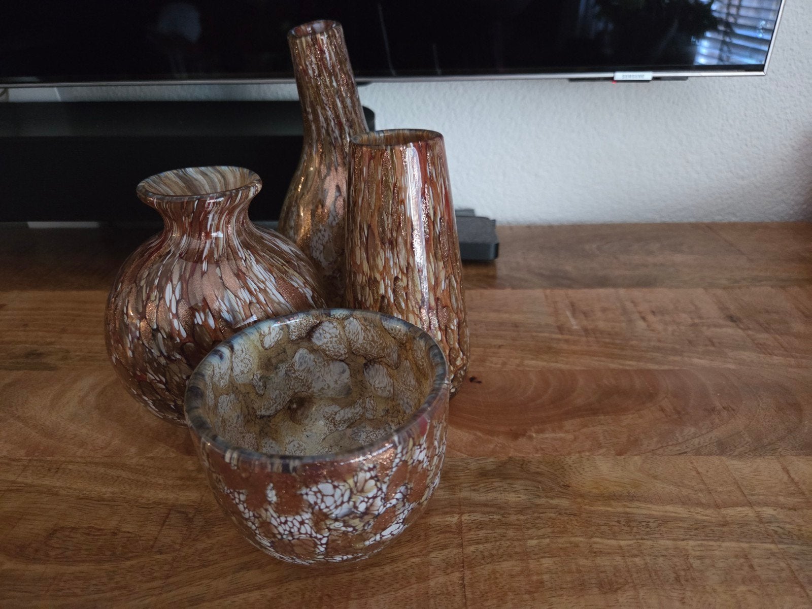 Fidrio Gold Serie Glazen Vazen en Schaaltje, Ophalen