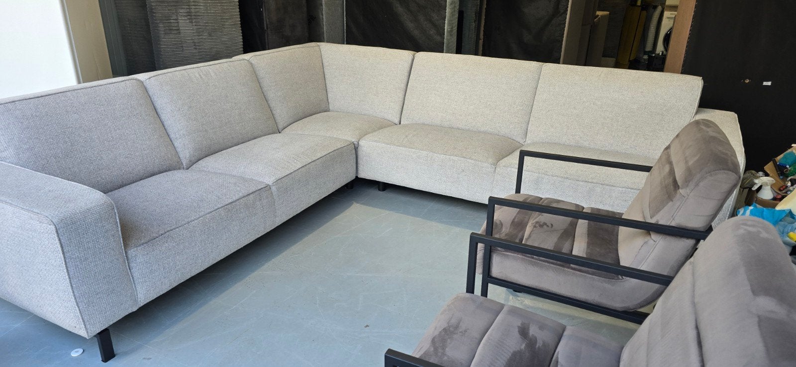 Montel 40/1 bankstel met 2 PTMD fauteuils, 300 cm of meer, 75 tot 100 cm, Ophalen of Verzenden, Stof