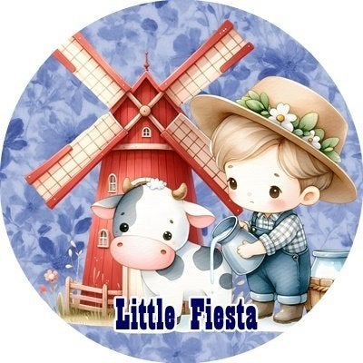 lf147 icing frosting molen 19cm eetbare taart plaat print, Ophalen of Verzenden, Nieuw, Taarten, Versiering