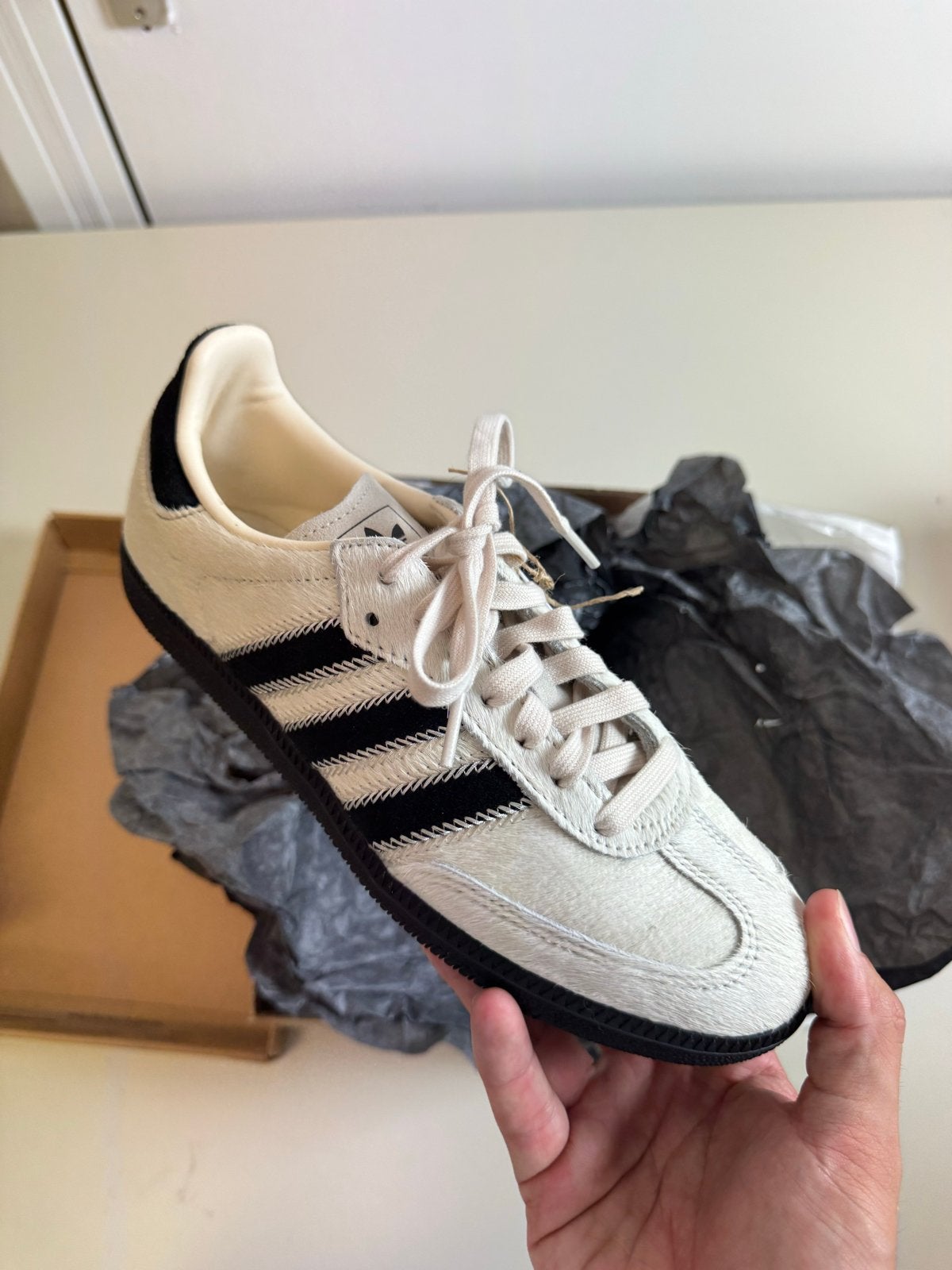 Adidas Samba OG Wonder white black pony w 40, -, Beige, -, Nieuw