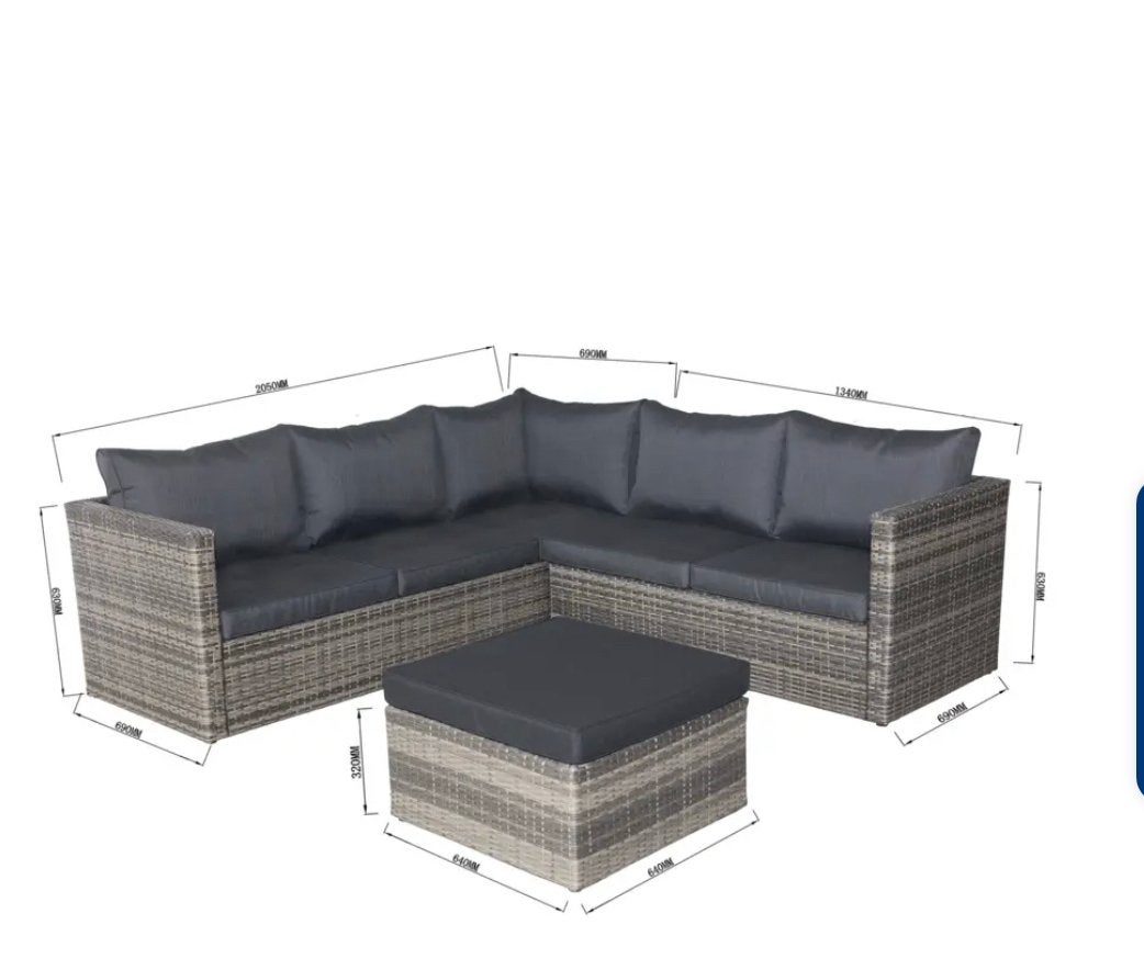 Wakefield Novara loungeset - antraciet met hocker, Ophalen, 6 zitplaatsen, Zo goed als nieuw, Loungeset