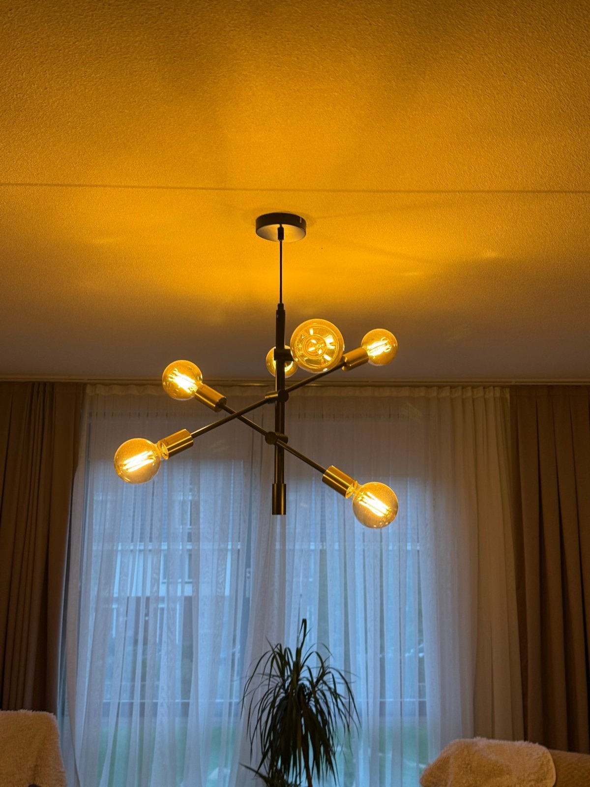Moderne Sputnik Plafondlamp, Ophalen, Zo goed als nieuw, Metaal, E27 (groot)