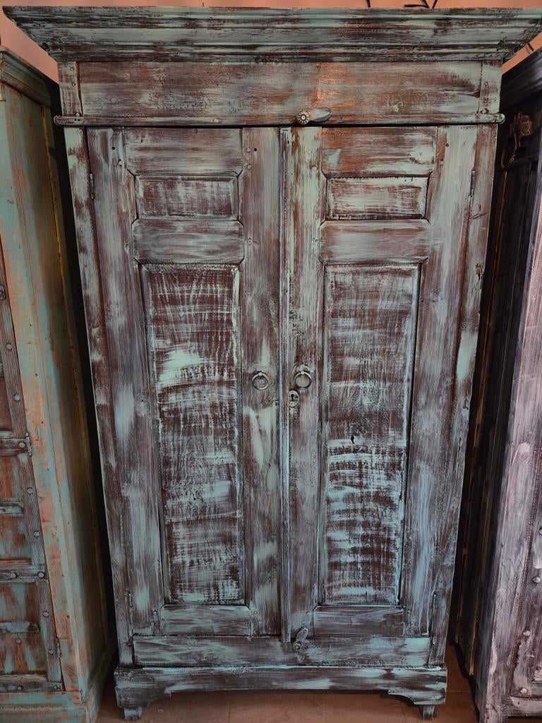 India ibiza koloniaal teak houten buffet kast, Ophalen, 25 tot 50 cm, 100 tot 150 cm