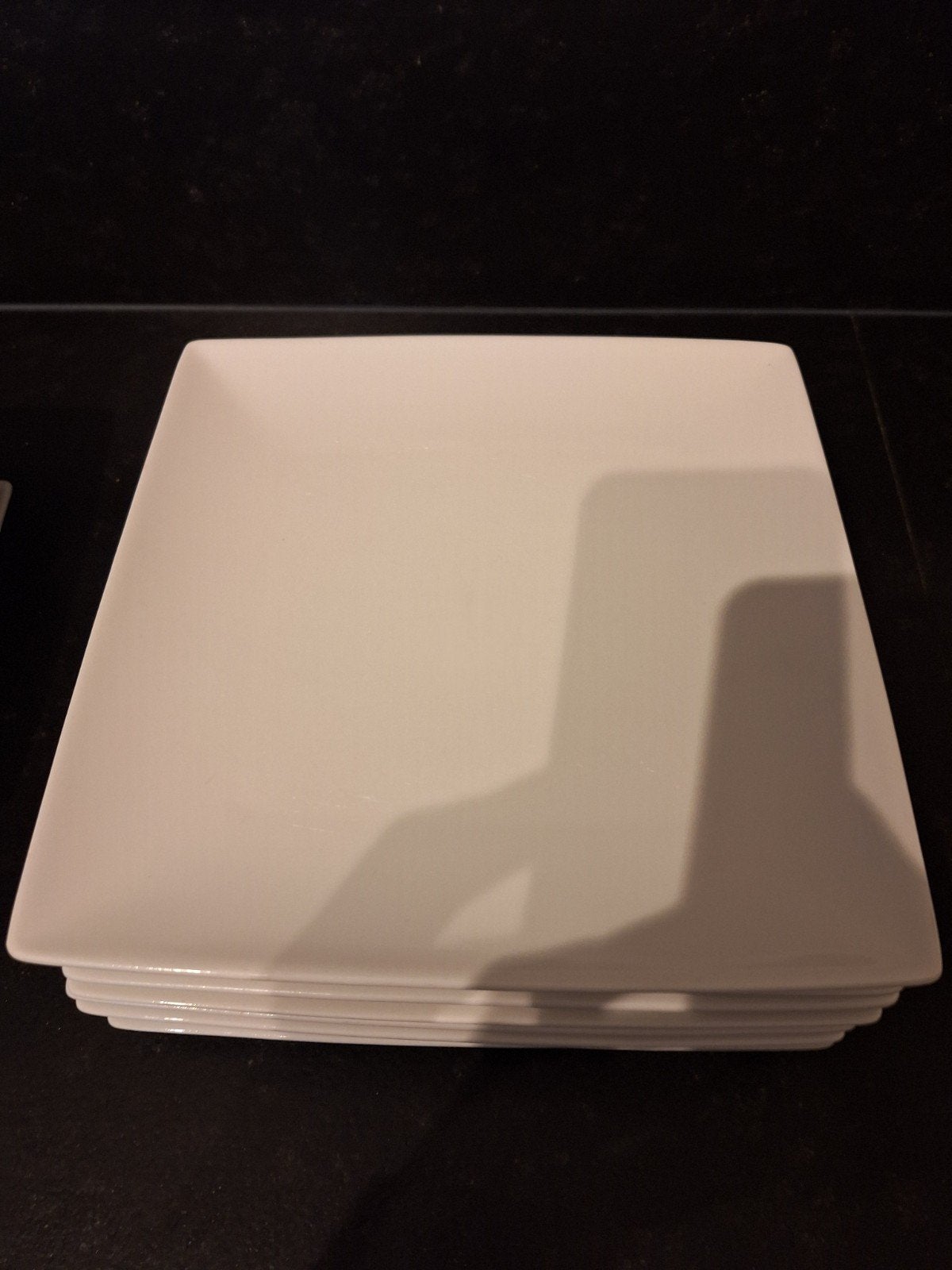 Partij witte vierkante borden (18 stuks), Ophalen, Gebruikt, Keramiek, Bord(en)