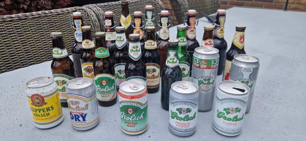 Grolsch bierflessen en -blikjes,, Ophalen, Gebruikt, Flesje(s), Grolsch