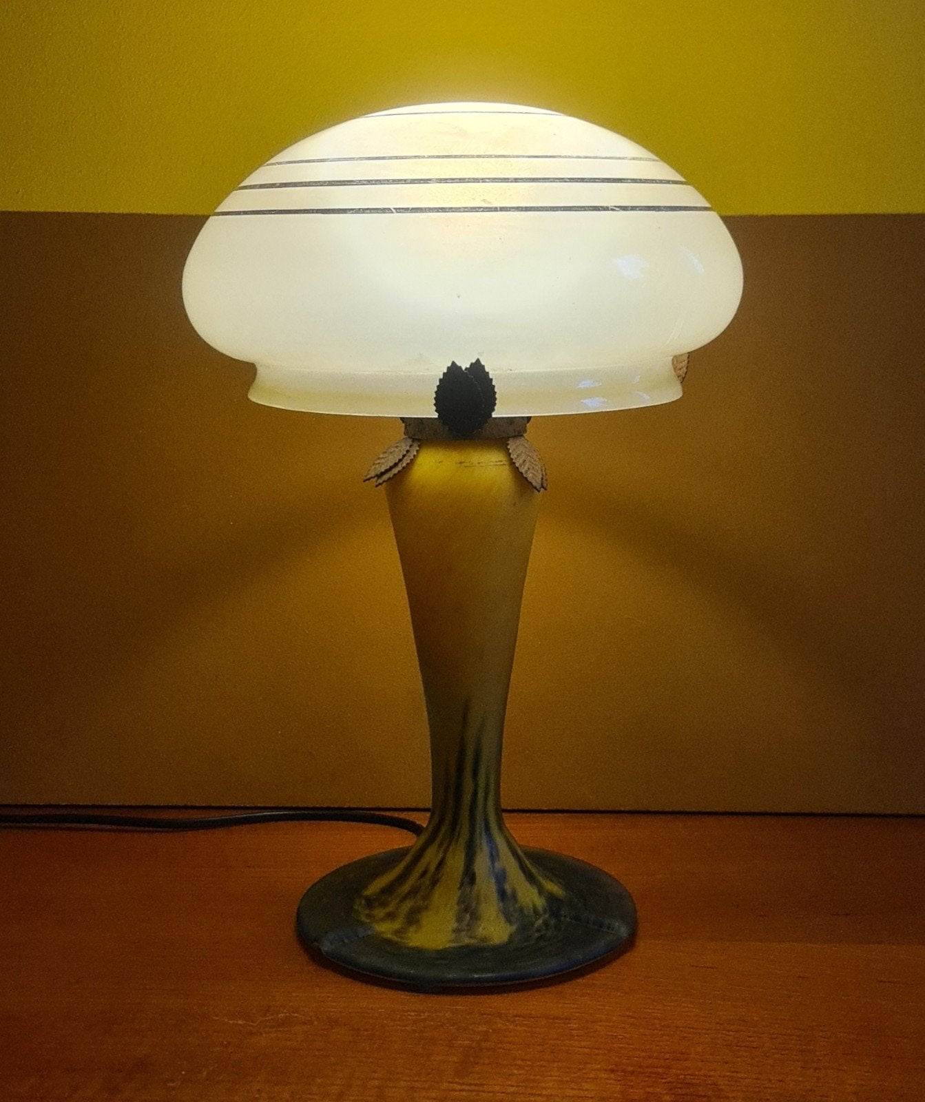 Vintage, design tafellamp. Franse Art Nouveau lamp, Ophalen of Verzenden