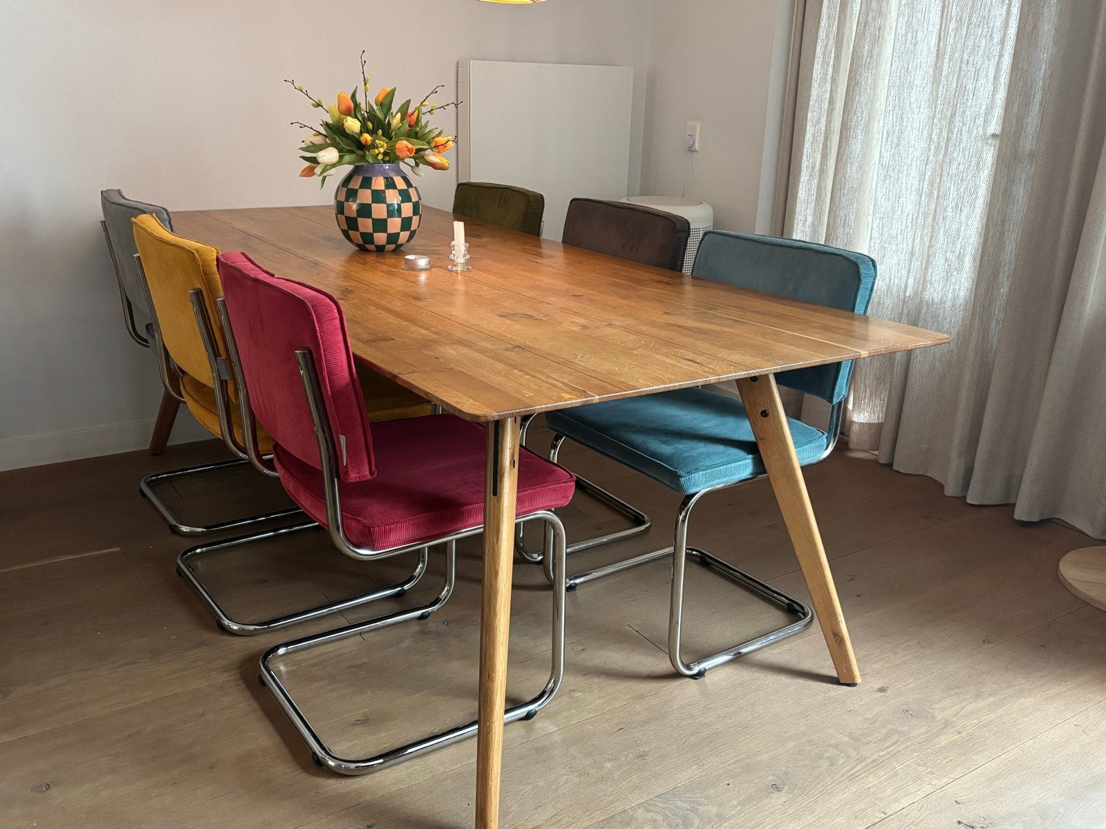 6 Zuiver Rib Ridge stoelen, Ophalen, Overige kleuren, Zo goed als nieuw, Metaal