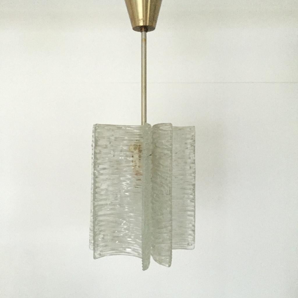 Zweeds design hanglamp Orrefors Carl Fagerlund ice glas, Huis en Inrichting, Lampen | Hanglampen, Gebruikt, Glas, Metaal, Overige materialen