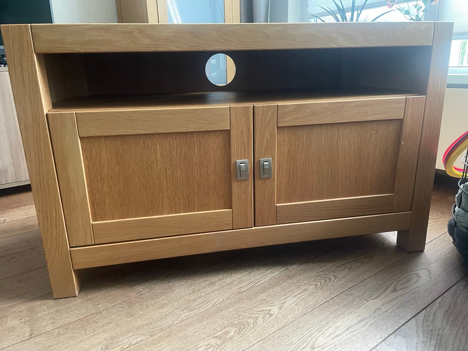 Houten eiken meubels set: dressoir, tv meubel en vitrinekast, Ophalen, Gebruikt, Eikenhout, Met lade(s)