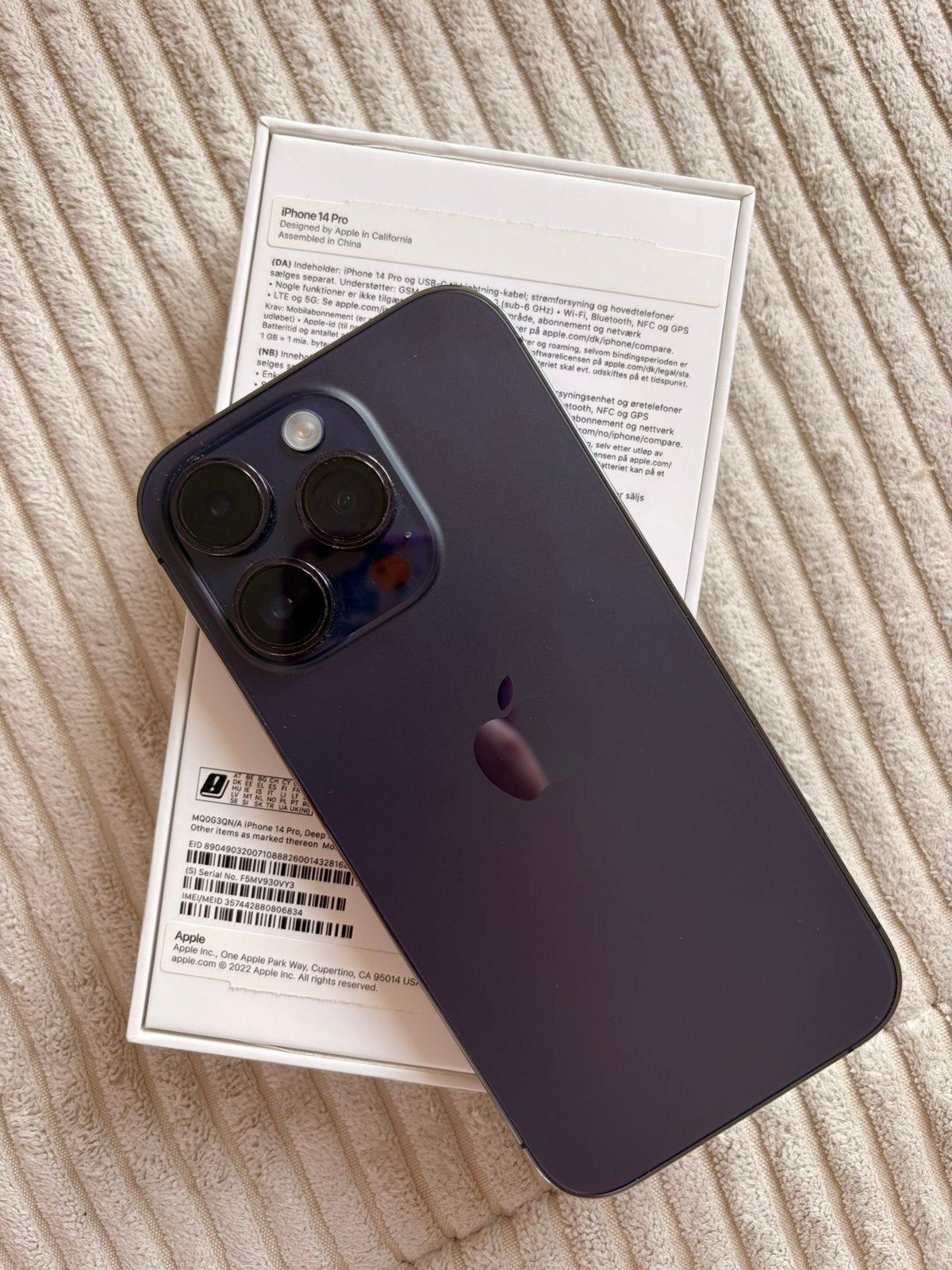 İphone 14 Pro Paars 128 GB, Ophalen, Paars, Zo goed als nieuw, 128 GB