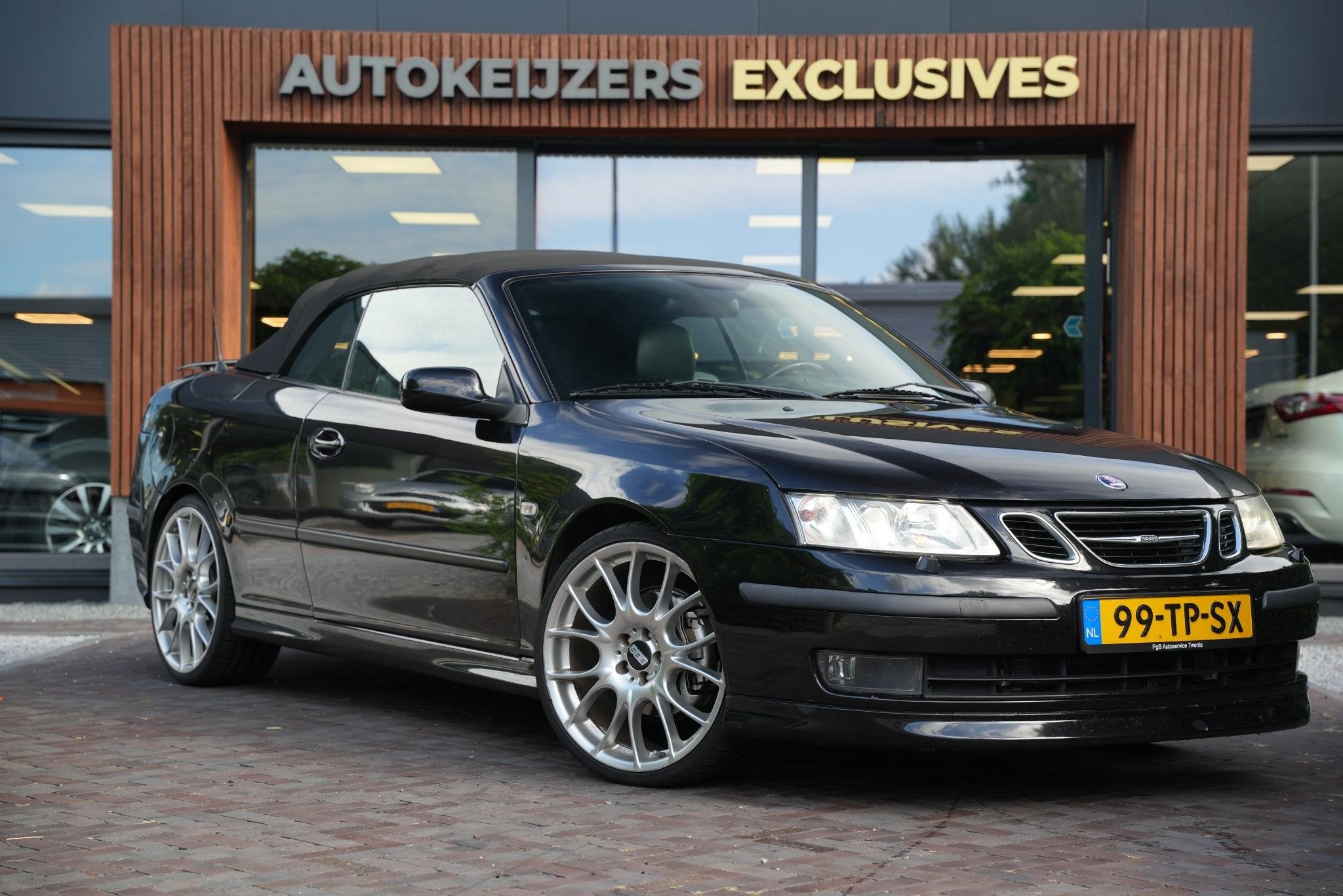 Saab 9-3 Cabrio 2.8 V6 T Aero Unieke staat!, Auto's, Gebruikt, Cabriolet, 4 stoelen, Zwart