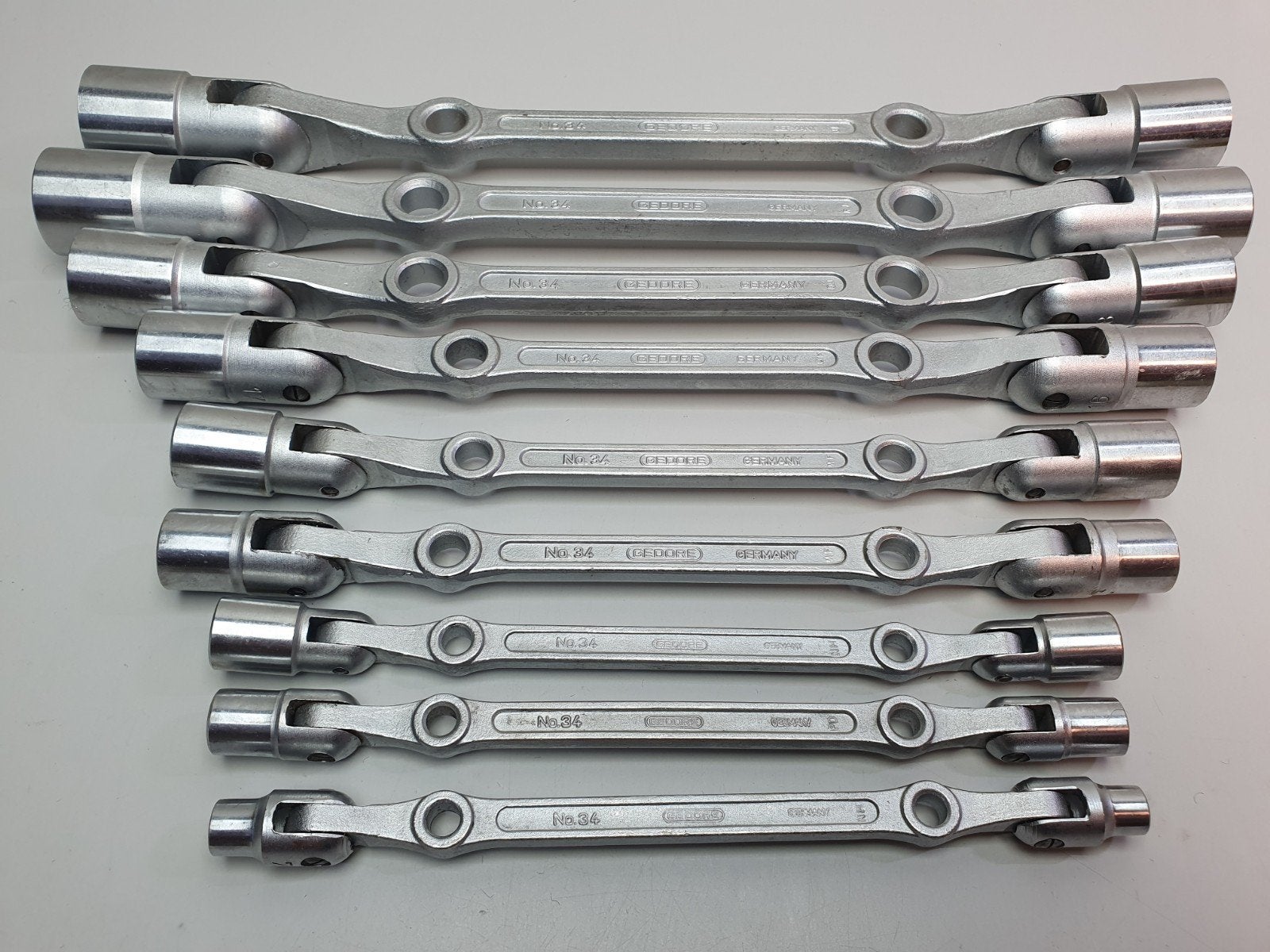 Gedore No. 34 kniegewrichtsleutel set 9 delig 6 t/m 23 mm, WerkzRemscheider Str. 149 42899 Remscheid Duitsland, Info@gedore.com