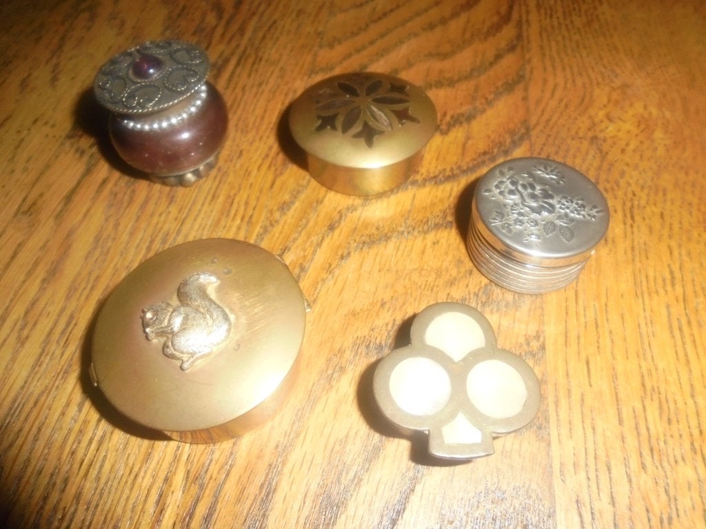 Pillendoosje / 5 stuks in 1 koop / Koper en zilverkleurig, Ophalen of Verzenden
