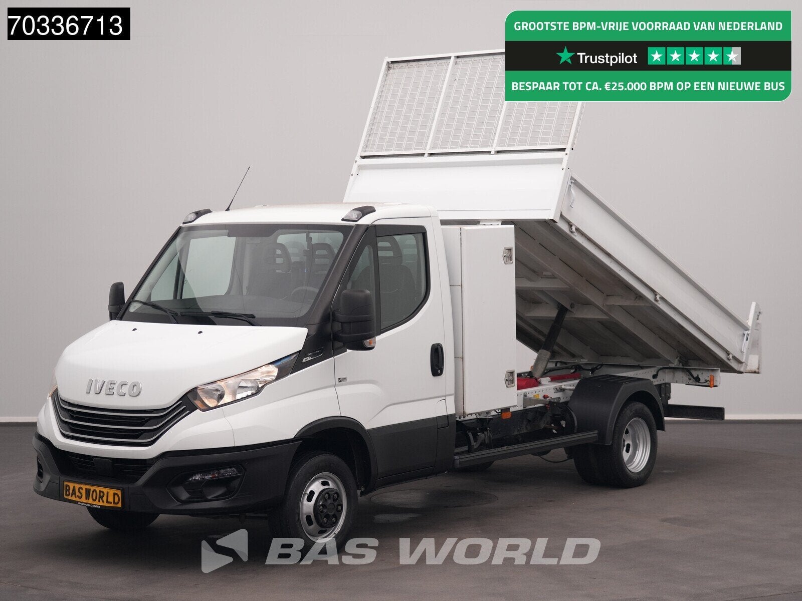Iveco Daily 35C14 Automaat Dubbellucht Open Laadbak met Kist, Stof, Gebruikt, Euro 6, Iveco