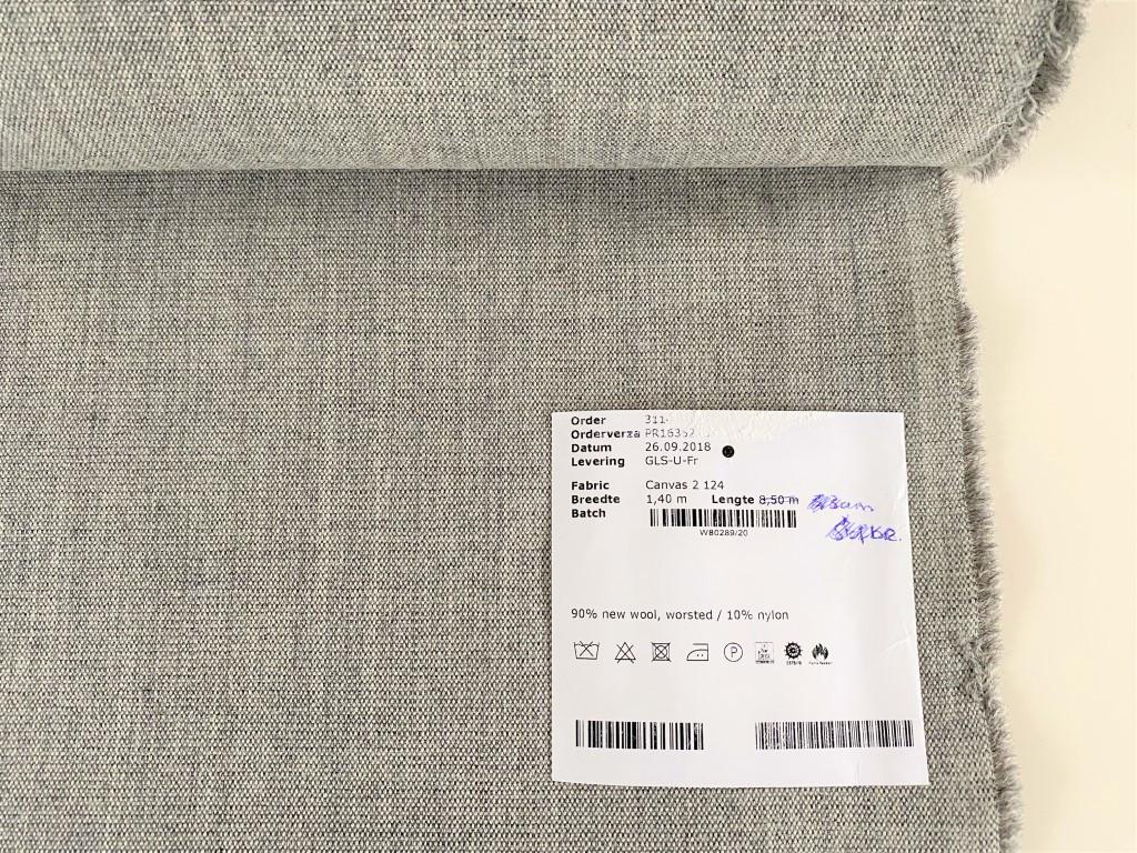 Kvadrat Canvas meubelstof grijs, Hobby en Vrije tijd, Stoffen en Lappen, Wol, 120 cm of meer, Ophalen of Verzenden, Grijs