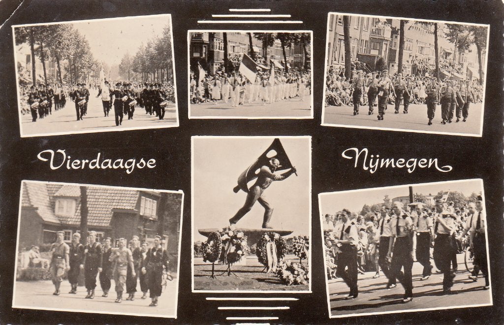 Nijmegen   -   Vierdaagse  ,  1958                 =0030=, Verzamelen, Ansichtkaarten | Nederland, Ophalen of Verzenden, 1940 tot 1960