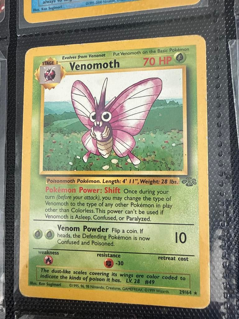 Pokémon kaart Venomoth 70 HP, Ophalen of Verzenden, Gebruikt, Losse kaart