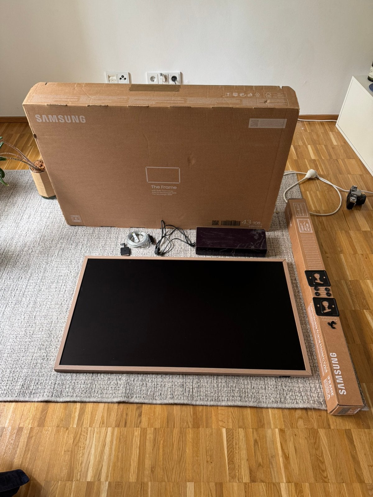 Samsung The Frame QLED TV 43" with wodden frame, Ophalen, QLED, 50 Hz, Zo goed als nieuw