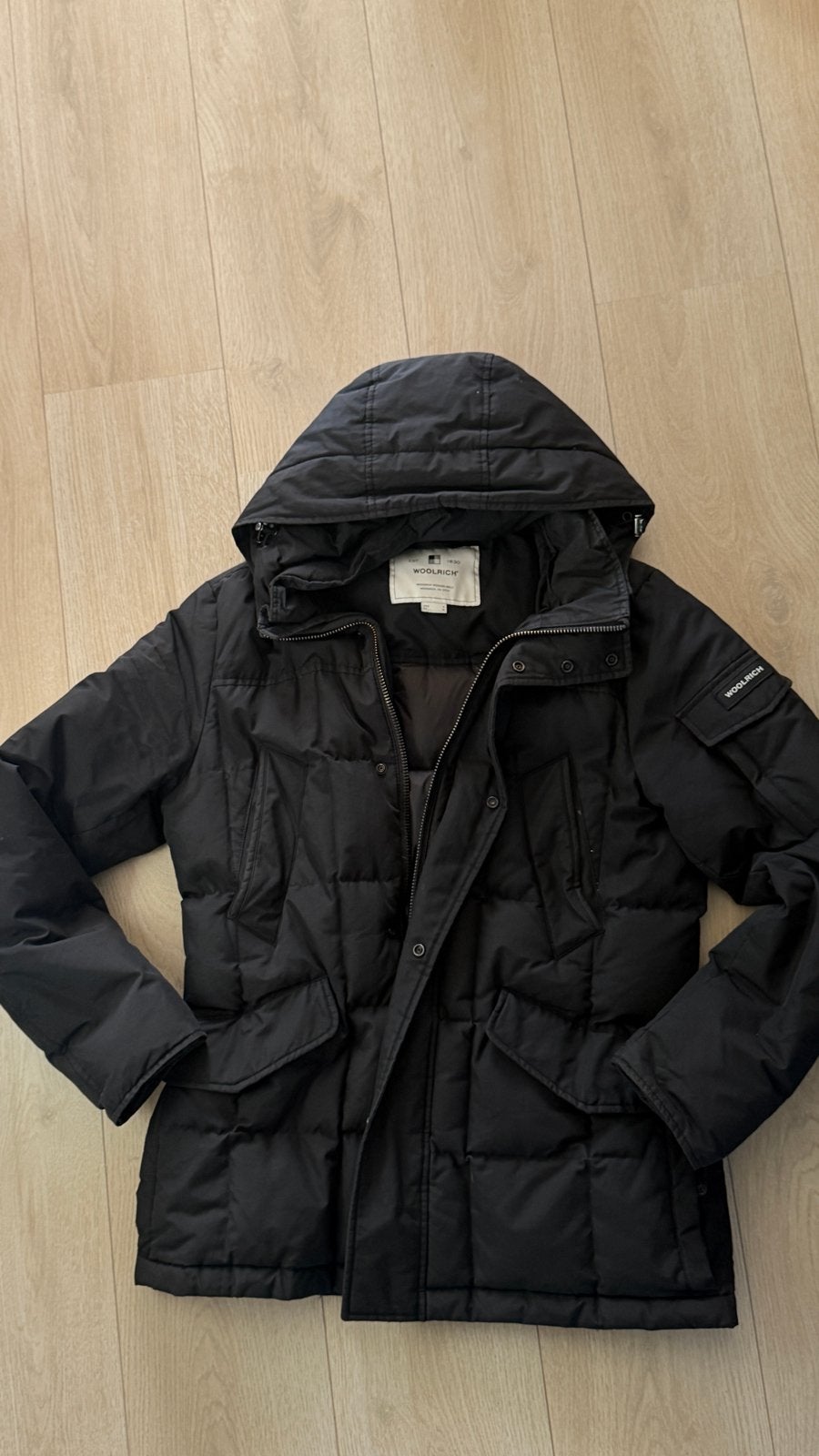 Woolrich winterjas maat M, Ophalen of Verzenden, Gedragen, Maat 38/40 (M), Zwart