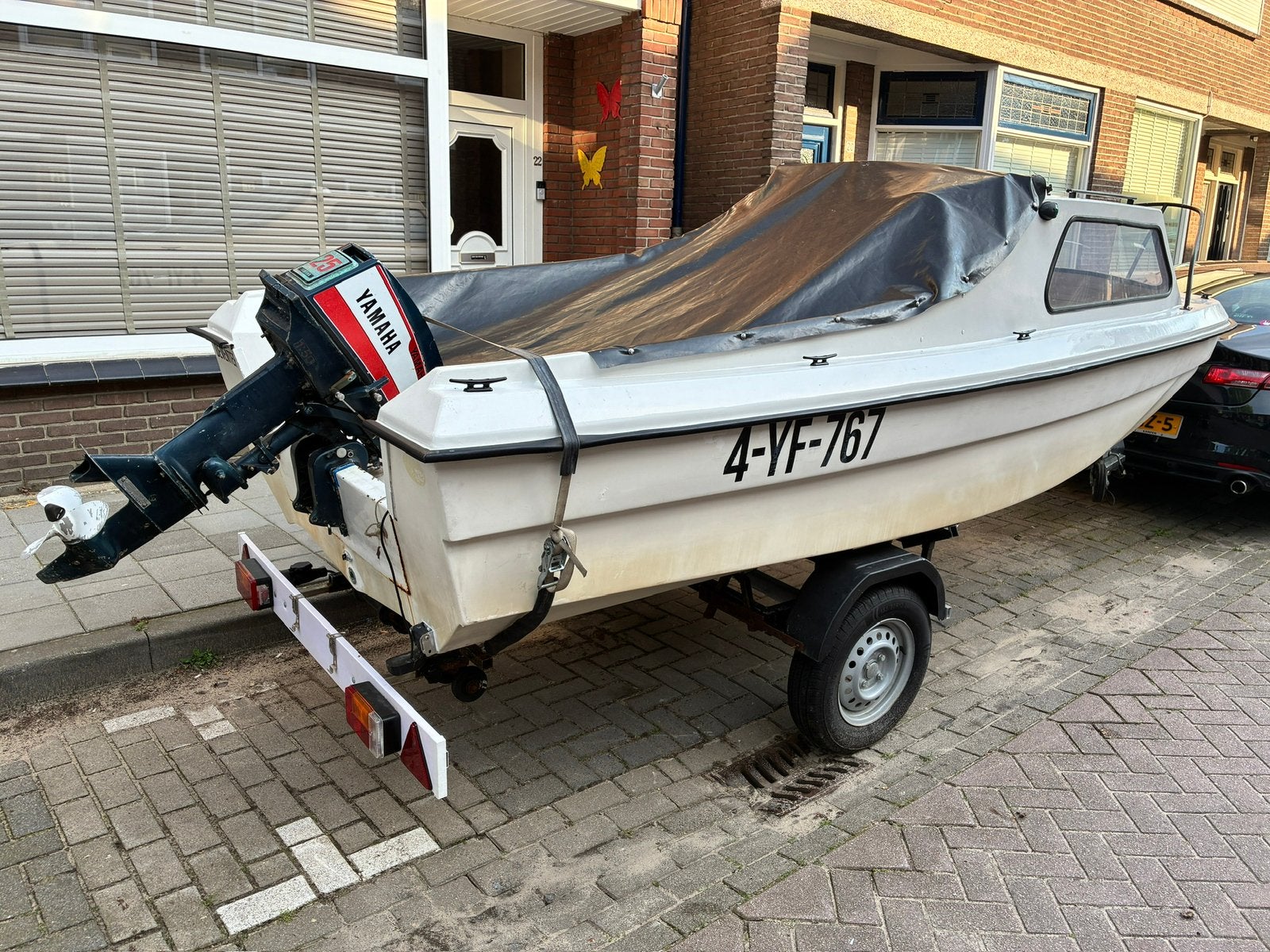 Kajuitbootje/visbootje 4,20meter, Yamaha 25pk 2takt, Watersport en Boten, Ophalen, Gebruikt, 2 m, 30 cm