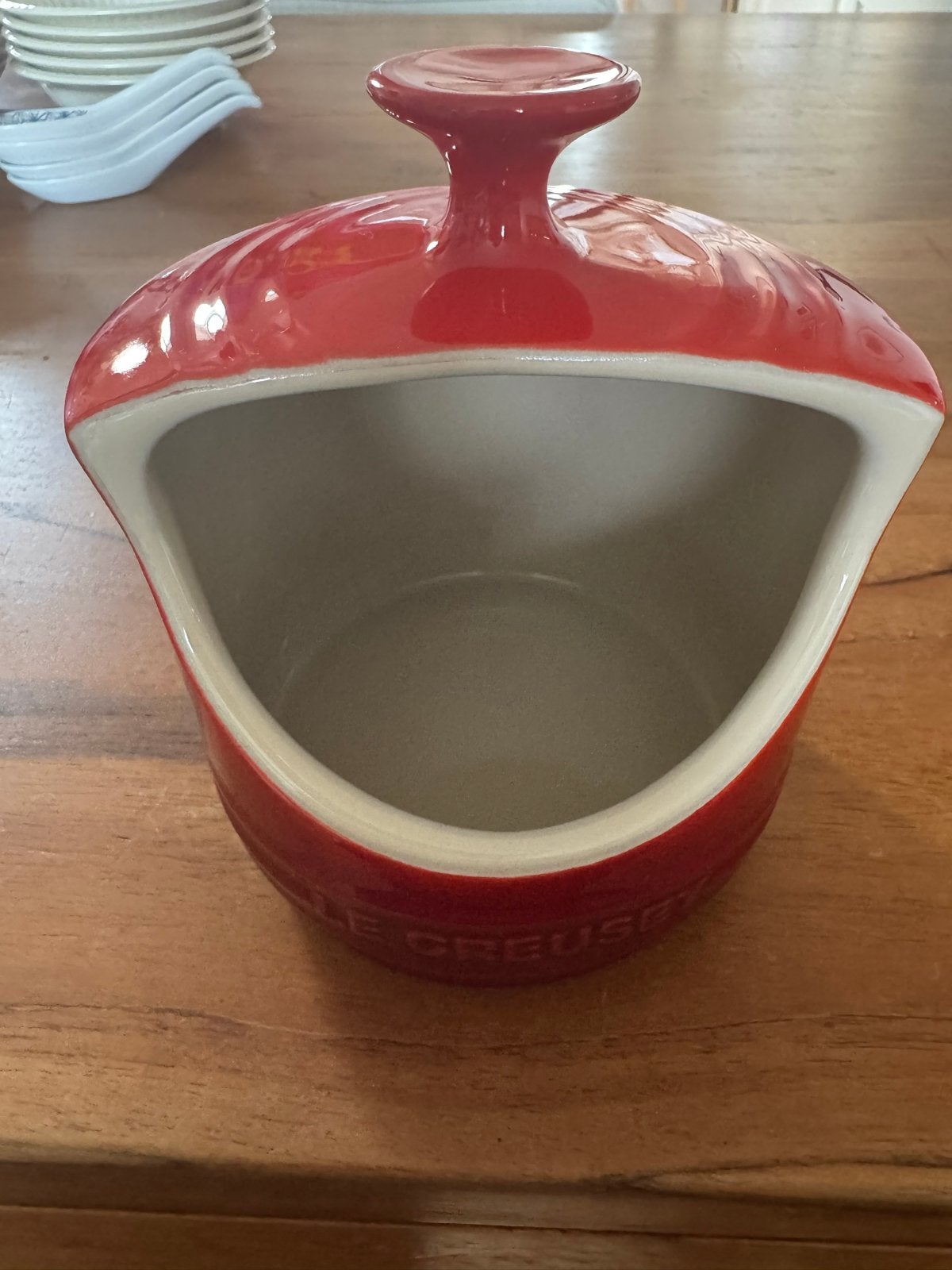 Le Creuset zoutpot / zoutvarken rood, Overige typen, Zo goed als nieuw, Steen/keramiek, Rood